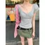 Áo thun ngắn tay Slim-Fit thân thiện với da mềm mại dành cho nữ phong cách mới Niche Short Top dành cho nữ