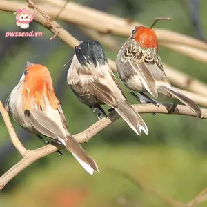 PWSSEND 6 Chiếc Chim Sẻ Nhân Tạo, Phụ Kiện DIY Xốp Mô Phỏng Chim Sẻ, Lfelike Thủ Công Thủ Công Ảnh Đạo Cụ Với Kẹp Giả Xốp Làm Phong Cảnh Chim