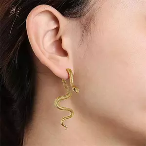 HNKMP 1 Đôi Gothic Rắn Bông Tai Dài Dành Cho Nữ Cô Gái Hip Hop Punk Bông Tai Rắn Có Thể Tháo Rời Phụ Kiện Trang Sức Quà Tặng Halloween.