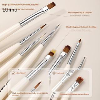 LUImo Móng Tay Nghệ Thuật Lót Bàn Chải Đường Kéo Dài Vẽ Tranh Thiết Kế Móng Tay Bút UV Gel 3D Khắc Bàn Chải Làm Móng Tay Chuyên Nghiệp Salon Dụng Cụ SBS