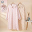 Cổ búp bê có nút dành cho nữ Váy ngủ Cotton nguyên chất / Váy dài tay mùa xuân thu / Váy dài thoải mái có thể đi chơi