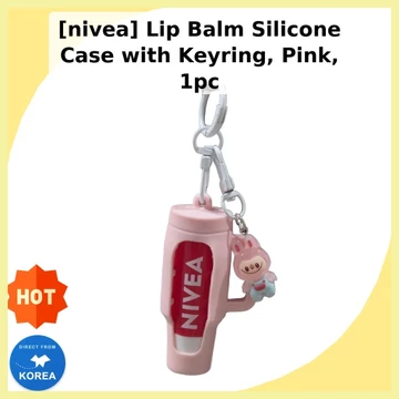 [nivea] Ốp Silicon Son Dưỡng Môi Có Móc Khóa, Hồng, 1 Cái / Vỏ Son Dưỡng Môi Hàn Quốc / Phong Cách & Di Động của K-Seoul Pick