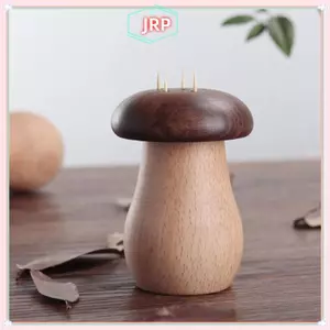 JRP Gỗ Nấm Răng Giá Đỡ Sáng Tạo Hộp Đánh Răng Có Lỗ Răng Hộp Bảo Quản Nhà Hàng Nhà Bếp Máy Tính Để Bàn Sắp Xếp JRP