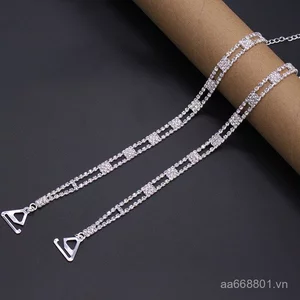 Đơn Giản Mật Độ Thời Trang Kim Cương Kim Loại Quần Lót Áo Ngực Dây Đeo Vai Kim Cương Áo Ngực Dây Đeo Đầu Cổ Phẳng 2QK5