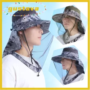 Mũ chống muỗi GUSTAVA, Mũ câu cá có thể gập lại, Bảo vệ cổ mặt thời trang Bảo vệ ong côn trùng Mũ ngư dân ngoài trời