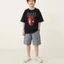 Bộ Cộc Tay Bé Trai Kim Sa Cotton Phối Quần Kaki Size 4-12 Thời Trang Năng Động A2