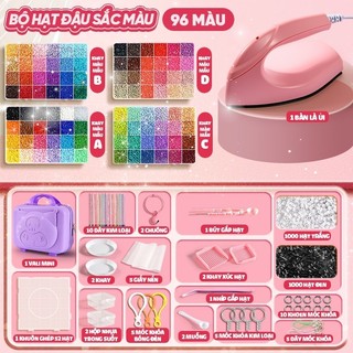 Bộ hạt xếp hình DIY 2.6mm 144 màu đồ chơi sáng tạo handmade kèm bàn ủi an toàn cho bé quà sinh nhật