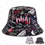 Mũ xô PYCOU, Mũ ngư dân thoáng khí Hip Hop, Chữ thời trang Graffiti Mũ chống nắng ngoài trời có thể điều chỉnh Sử dụng bốn mùa