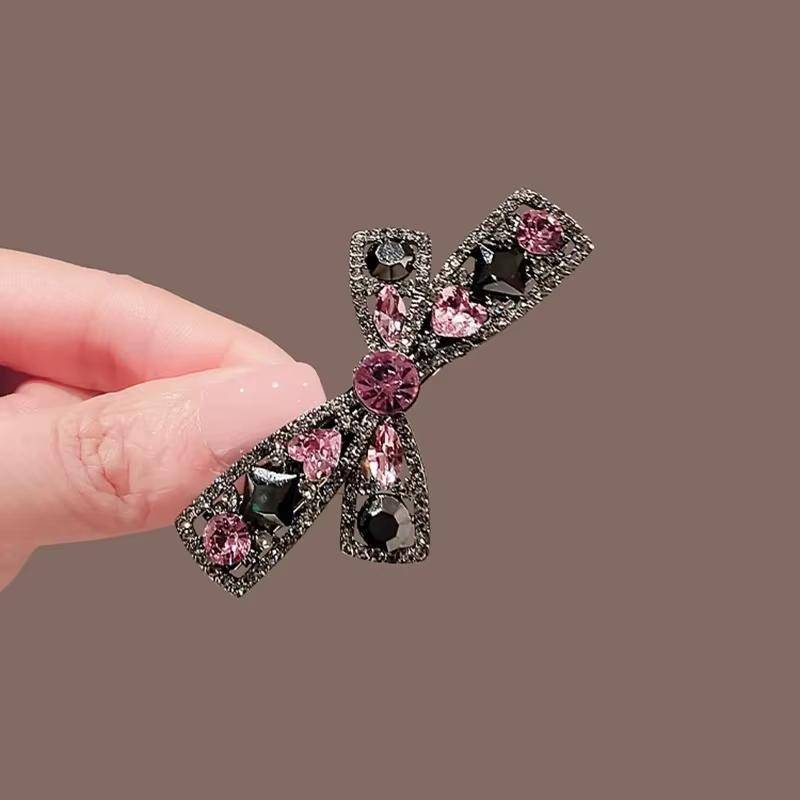 TVKR 1 Cái Nữ Nổ Bên Kẹp Dubill Kẹp Cao Cấp Pha Lê Tím Rỗng Nơ Kẹp Tóc Đơn Giản Phong Cách Hàn Quốc Phụ Kiện Tóc OIK