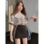Phong cách Hàn Quốc Phong cách lười biếng Tất cả các trận đấu Vỏ thịt Thời trang dáng rộng Hoạt hình Áo ngắn tay + Bộ đồ váy