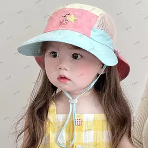 Mũ ngư dân PYCOU, Mũ chống nắng nhẹ vành rộng, Mũ trẻ em chống tia cực tím thoáng khí nhanh khô cho mùa xuân hè
