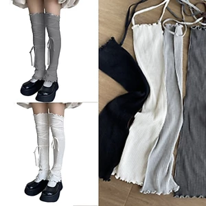 Exhila Quần Legging Có Ren Lên Ruffle Viền Đùi Ấm Chân Cho Nữ