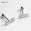 AqToCna 1pc316l Phẫu Thuật Thép Lưỡi Barbell Stud Xuyên Vòng Punk Lưỡi Xuyên Trang Sức Cơ Thể 1.6X14X5mm AqToCna