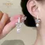 PNPIA- 1 Cặp Tinh Tế Nơ Ngọc Trai Tòn Ten Bông Tai Nữ Thời Trang Cô Gái Ngọt Ngào Bông Tai Tiệc Cưới Phụ Kiện Trang Sức Quà Tặng