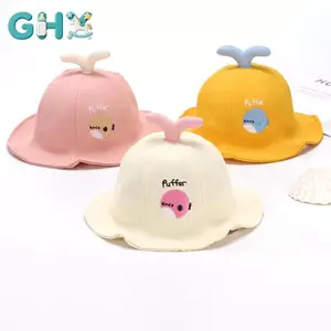 GHX Hoạt Hình Dễ Thương Bé Buet Mũ Hàn Quốc Tập Đi Người Cá Mũ Cotton Bé Trai Bé Gái Tấm Che Nắng Ngoài Trời Trẻ Em Vành Rộng Lưu Vực Mũ VN