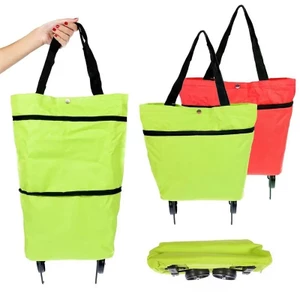 Túi mua sắm bánh xe có thể gập lại đa năng Vải Oxford chống mài mòn Túi đựng rau củ gia dụng