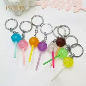 PNPIA- 1 Chiếc Mô Phỏng Lollipop Móc Khóa Trong Suốt Dạ Quang Nhựa Phụ Kiện Túi Kẹo Đồ Trang Trí Quà Tặng Sáng Tạo Điểm