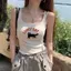 Áo yếm Cotton nguyên chất Mặc ngoài mùa hè Phong cách mới Ôm hơn In chữ Slim-fit Áo khoác ngoài không tay đế đeo hàng đầu dành cho nữ