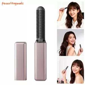 FAVORITEGOODS Lược duỗi tóc, Lược chải không dây sạc USB nhẹ, Ion âm di động không làm tổn thương thiết kế làm nóng tóc Bàn chải sạc USB Sử dụng tại nhà