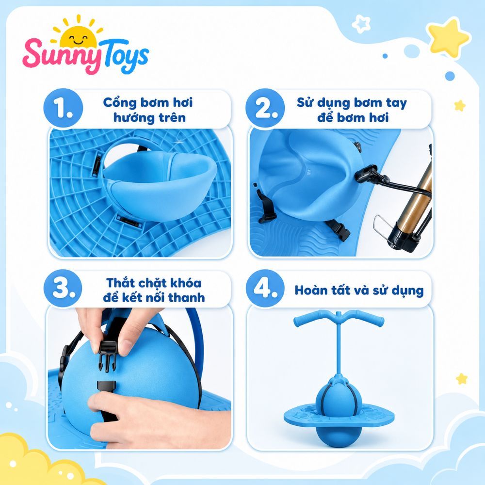 Bóng Nhảy Tăng Chiều Cao SunnyToys Cho Bé - Đồ Chơi Vận Động, Bé Nhảy Cao Vui Nhộn