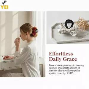 < YEI > Kẹp Tóc Cá Mập Nơ Tính Khí Thanh Lịch Cho Nữ Chấm Bi Họa Tiết Đuôi Ngựa Giá Đỡ Cho Các Cuộc Họp Kinh Doanh Mới