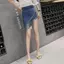 Váy Denim viền phong cách Hàn Quốc Thiết kế mùa hè Váy ngắn hai mảnh giả