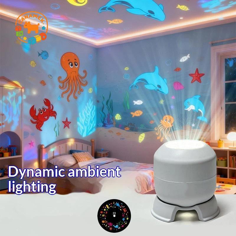 CANAMEK Đèn LED xoay 360 độ Đèn chiếu đại dương chạy bằng USB Đèn Ambiance ban đêm năng động cho bữa tiệc và phòng ngủ CSF