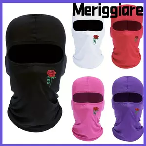 Trượt tuyết MERIGGIARE, Mũ Balaclava in hoa hồng chống nắng, Đầu chống gió chất lượng cao Đi xe đạp ngoài trời toàn mặt