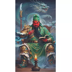 Quan Công Chân Dung Quan Erye Thần Tài Tự Dính Dán Tường Mở Tiền Phong Thủy Tranh Quan Vũ Nhà Thị Trấn Miếng Dán Chống Thấm Nước 6.9