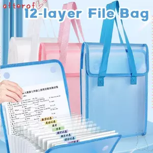 Túi đựng hồ sơ AFOF, Thư mục tập tin A4 12 lớp cầm tay, Phân loại chuyên nghiệp A4 Thư mục lưu trữ giấy kiểm tra dung lượng lớn cho văn phòng trường học