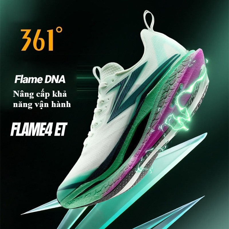 361° 10km Giày Chạy Bộ Chuyên Nghiệp Flame 4ET Mới 2026 Siêu Nhẹ 220g Đàn Hồi Tốt Chạy Tập Thể Thao