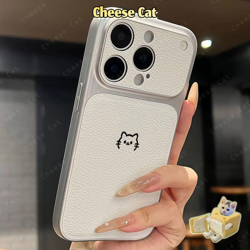 Đổi thành 17 Pro Max Ốp điện thoại da cá mèo đơn giản cho iPhone 13 14 15 16 12 11 17 Pro Max Xs XR