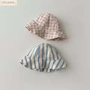Mũ xô cho bé OUSXA, Mũ ngư dân Cotton phong cách Hàn Quốc, Kẻ sọc / sọc / in chấm thoáng khí thời trang có thể điều chỉnh Mũ chống nắng cho trẻ em bé trai bé gái