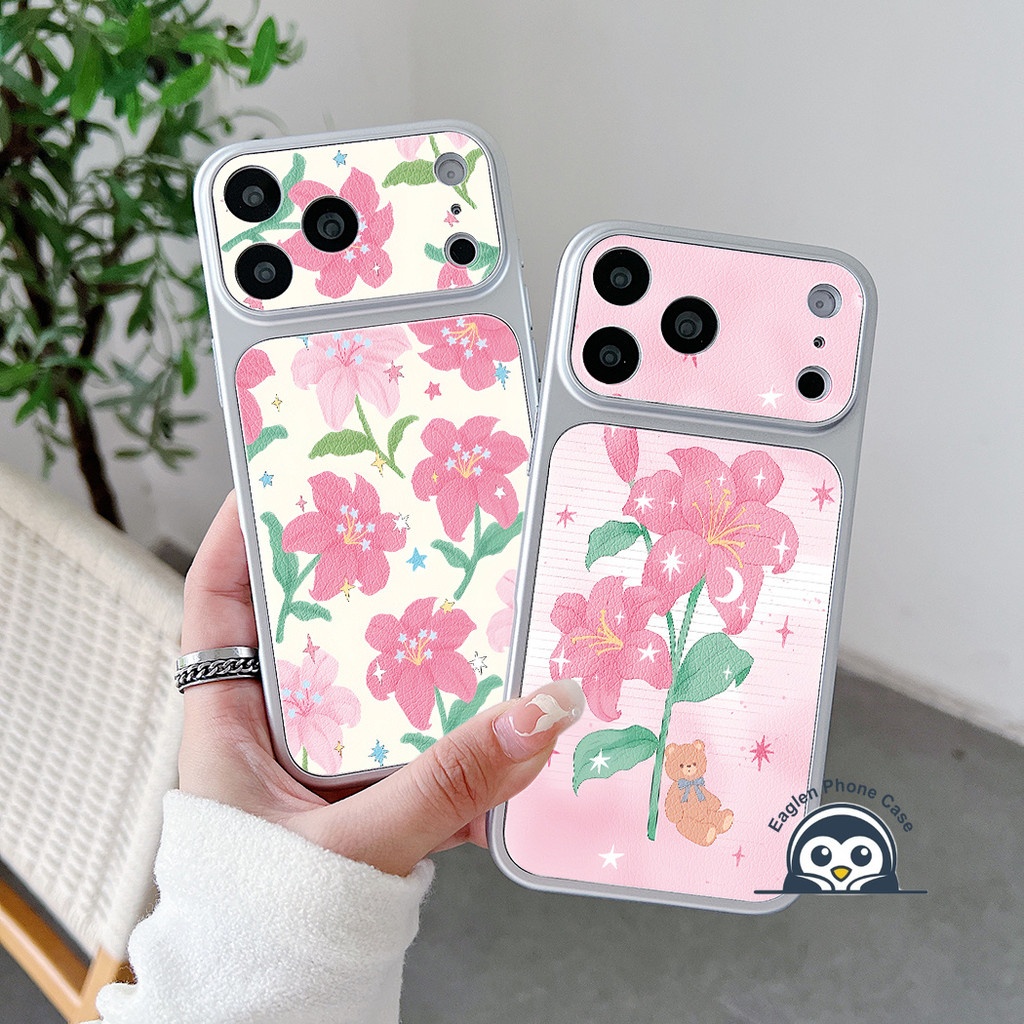 Ốp Da PU Lily Màu Hồng Dễ Thương Cho Honor 600 500 400 300 Ultra 200 100 90 Smart 80 GT SE 70 60 Magic 8 7 6 Pro 5 4 Lite 5G 4G Vỏ Điện Thoại Sang Trọng Vintage Hoa Lãng Mạn Vỏ Mềm
