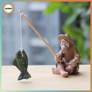 SAFENH Câu Cá Ông Già Nhựa Hình Tượng Trang Trí Sân Vườn Micro-Landscape Vườn Thủ Công VN