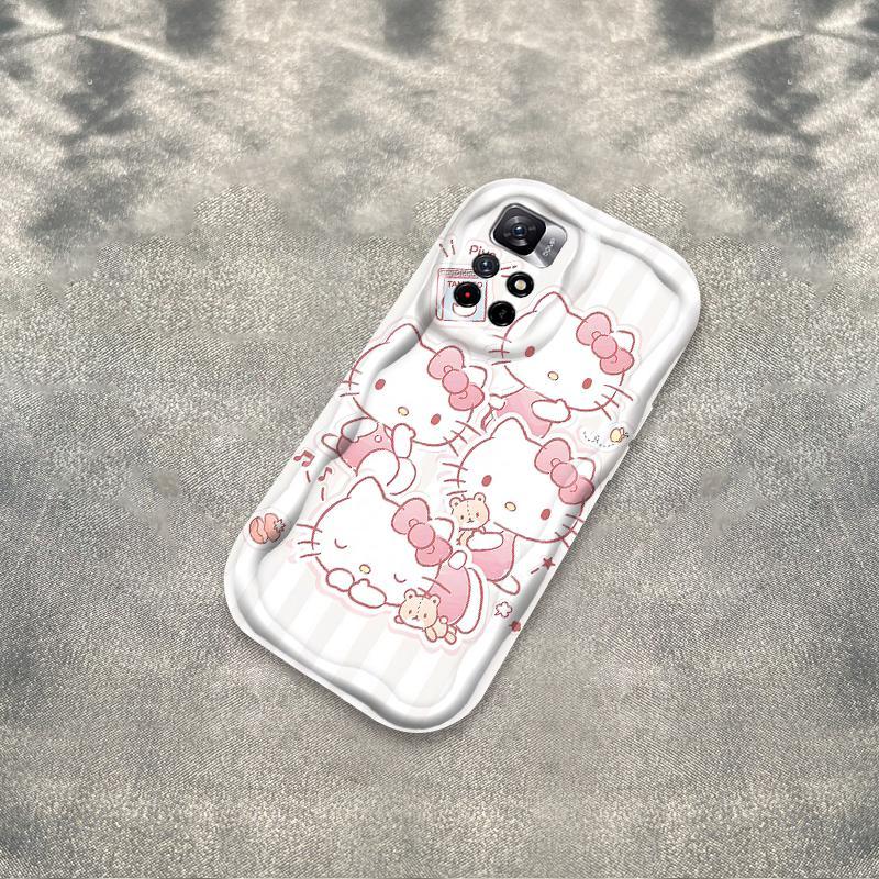 Thích hợp cho Redmi 10 Note 11 11S 12 Pro 4G 3D Phụ kiện TPU mềm Kitty Cat Vỏ điện thoại chống sốc