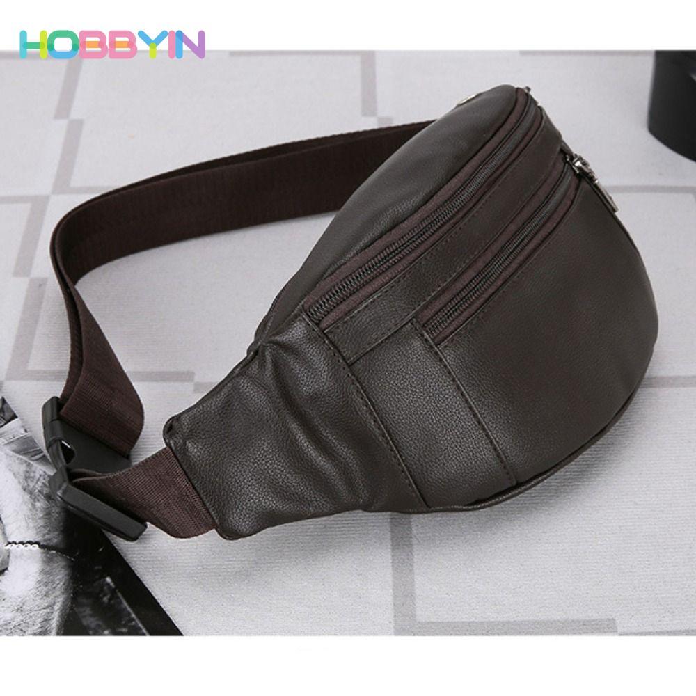 HOBBYIN Túi thắt lưng HOBBYIN, Ví đựng tiền mặt bằng da sang trọng, Gói Túi đeo chéo đa chức năng chống nước dành cho doanh nhân ngoài trời