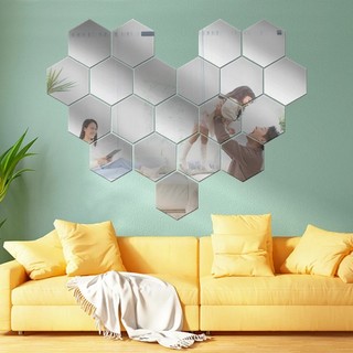 Nhãn dán tường gương 3D hình lục giác XS / S - Gương nghệ thuật thủ công Acrylic tự làm dính chắc