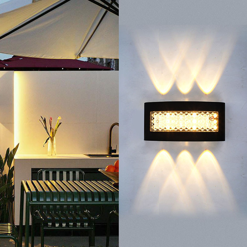 Đèn Hắt Tường 2 Đầu, Chống Nước IP65, Ánh Sáng Vàng Ấm, Không Chói, Trang Trí Ban Công, Phòng Khách, Khu Vườn