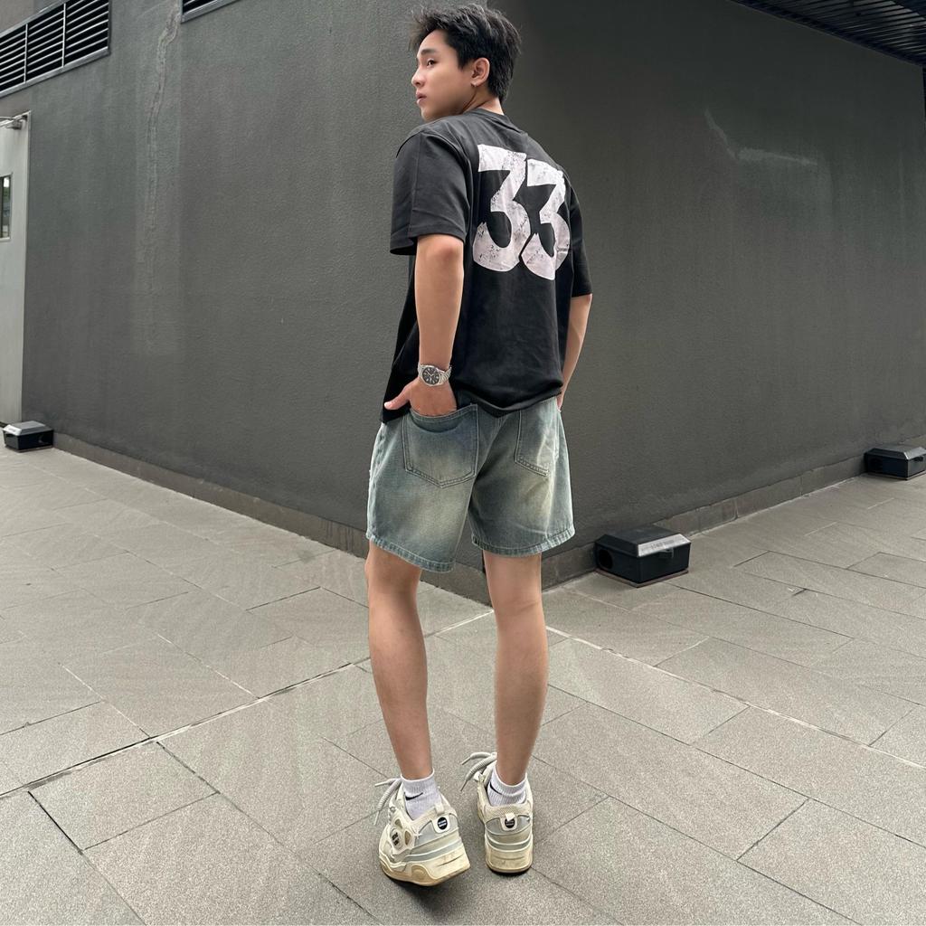 Quần Short Jean Nam DIN, Quần Xanh Form Trên Gối, Rách Nhẹ Cá Tính Dễ Phối Đồ, Phong Cách Streetwear Trẻ Trung JD67
