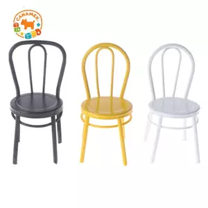 CANAMEK 1 / 12 Nhà Búp Bê Nội Thất Thu Nhỏ Ghế Kim Loại Nhà Búp Bê Phụ Kiện CSF