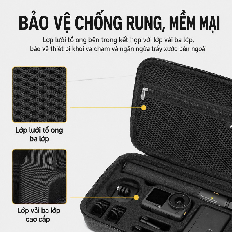 Hộp Bảo Quản Camera Thể Thao Cho DJI Action 5 Pro/4/3,Case Chống Sốc Chống Nước,Túi Xách Du Lịch