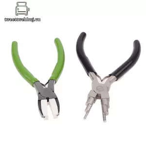 Kìm mũi phẳng màu xanh lá cây Tweeduj Bla Kìm mũi tròn 6 trong 1 để gói dây Trang sức Làm vòng lặp Kìm chéo bền VN