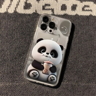 Ốp lưng trong suốt hoạt hình Thích hợp cho iPhone 17 ProMax Trà sữa Red Panda 11 15 17 Pro 13 Pro XS 14 Pro Max 12 7plus 16 Pro Vỏ bảo vệ chống va đập bằng silicon