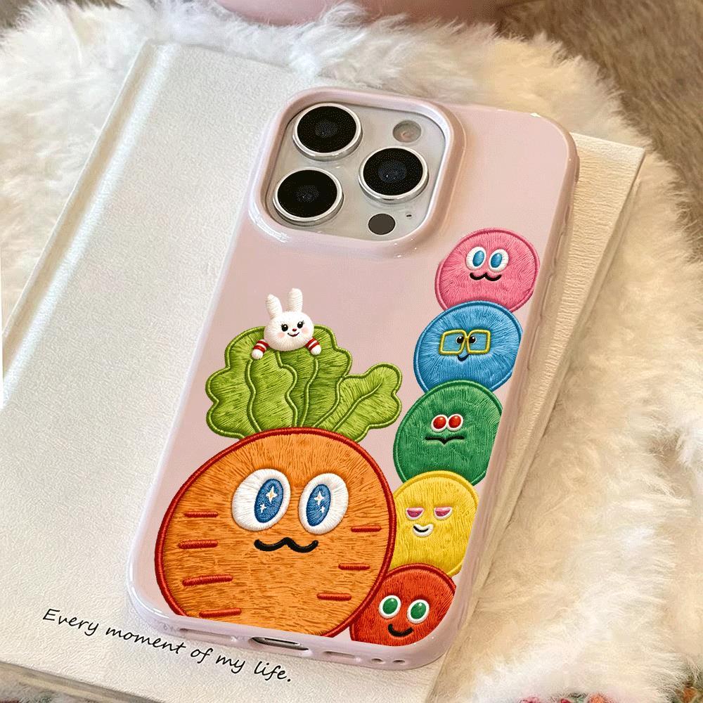 Vẽ củ cải mềm dễ thương cho trường hợp iPhone 17promax 161514plus 3 trong 1 bezel 1311211