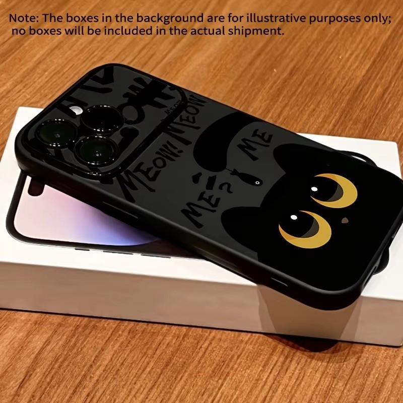 Phim Hoạt Hình Mèo Đen Ăn Cá Họa Tiết Ốp Lưng Điện Thoại iPhone 17 16 15 14 13 12 11 PRO MAX X XS XR Plus Vỏ Mềm Chống Sốc