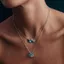 Shuling Luxury Blue Diamond Hình Học Hàng Kim Cương Vòng Cổ Kim Cương Mạ Vàng Nhiều Hình Kim Cương Trang Sức