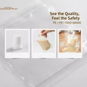TRTR Cấp Thực Phẩm Trong Suốt Túi Đựng Đứng Lên Có Thể Tái Sử Dụng Đồ Uống Túi Bảo Quản Chống Rò Rỉ Cho Nước Trái Cây Trà Sữa Tiệc VN