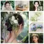 AqToCna Thời Trang Hoa Trắng Lá Hairgrips Dành Cho Nữ Cô Dâu Cưới Phụ Kiện Tóc Handmade Mũ Đội Đầu AqToCna