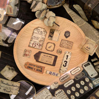 ENWEI 50mm * 2m 1 Cuộn [Vintage Marks Series] Thẻ Nhãn Cơ Bản Retro Kraft Die Cut Phong Cảnh Miếng Dán Băng Cho Nhật Ký Đồ Dùng Thêu Sò